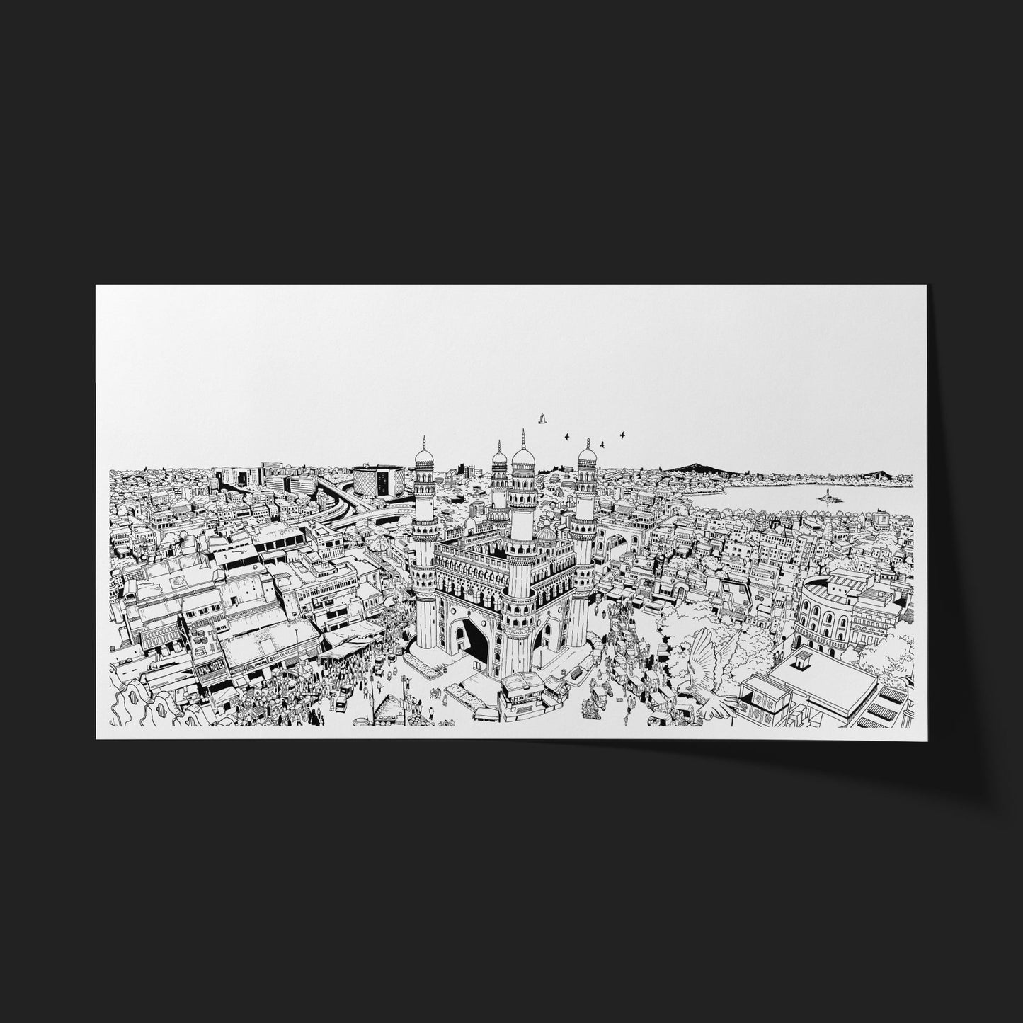 The Skyline of Hyderabad - Art By Broti Bhattacharya